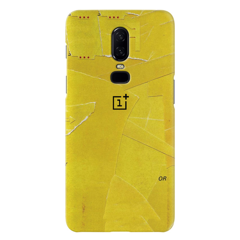 Yellow Paper Pattern Mobile Case Cover For Oneplus 6