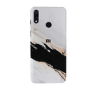 Black Patch White Marble Pattern Mobile Case Cover For Redmi Note 7 Pro