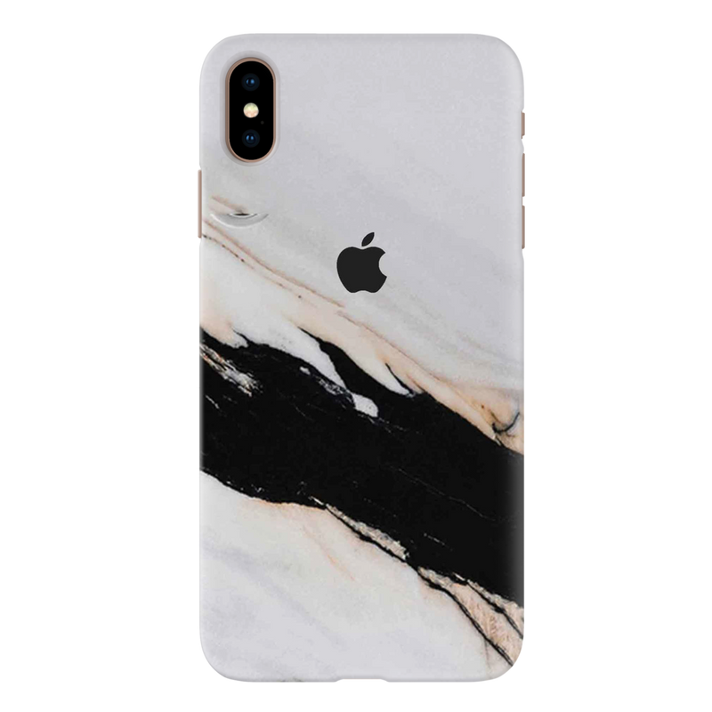 Black Patch White Marble Pattern Mobile Case Cover For Iphone XS MAX