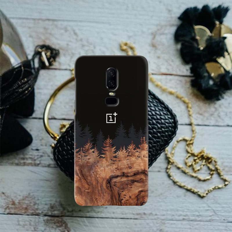 Wood Pattern With Snowflakes Pattern Mobile Case Cover For Oneplus 6