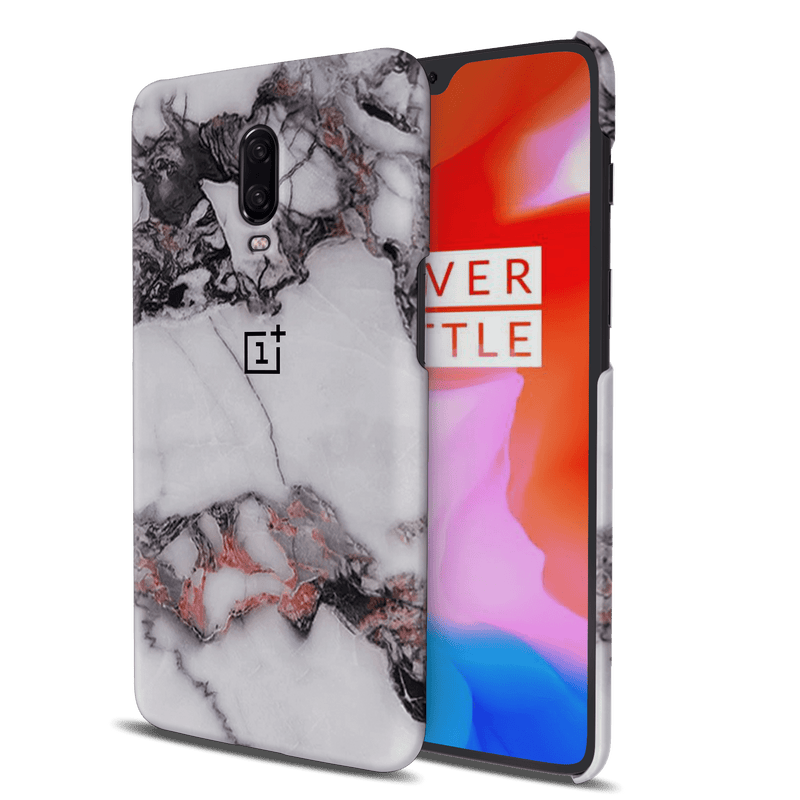 White & Black Marble Pattern Mobile Case Cover For Oneplus 6t