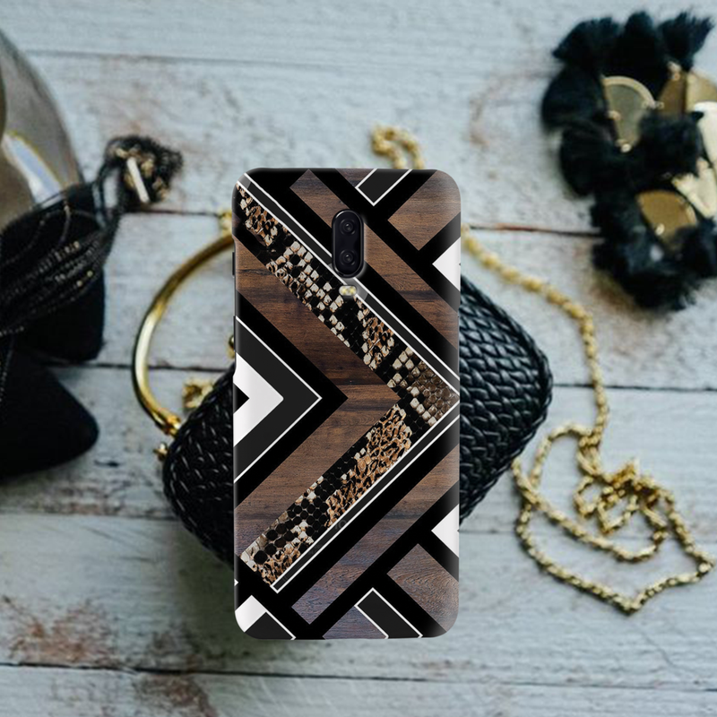 Carpet Pattern Black, White and Brown Mobile Case Cover For Oneplus 6t