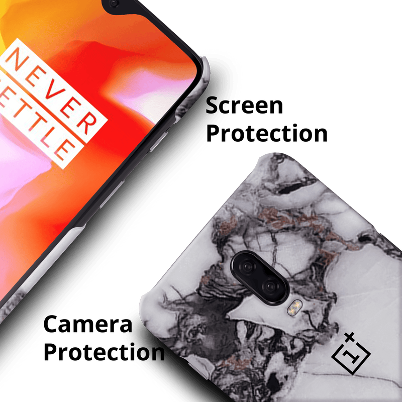 White & Black Marble Pattern Mobile Case Cover For Oneplus 6t