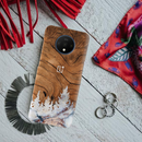 Wood Surface and Snowflakes Pattern Mobile Case Cover For Oneplus 7t