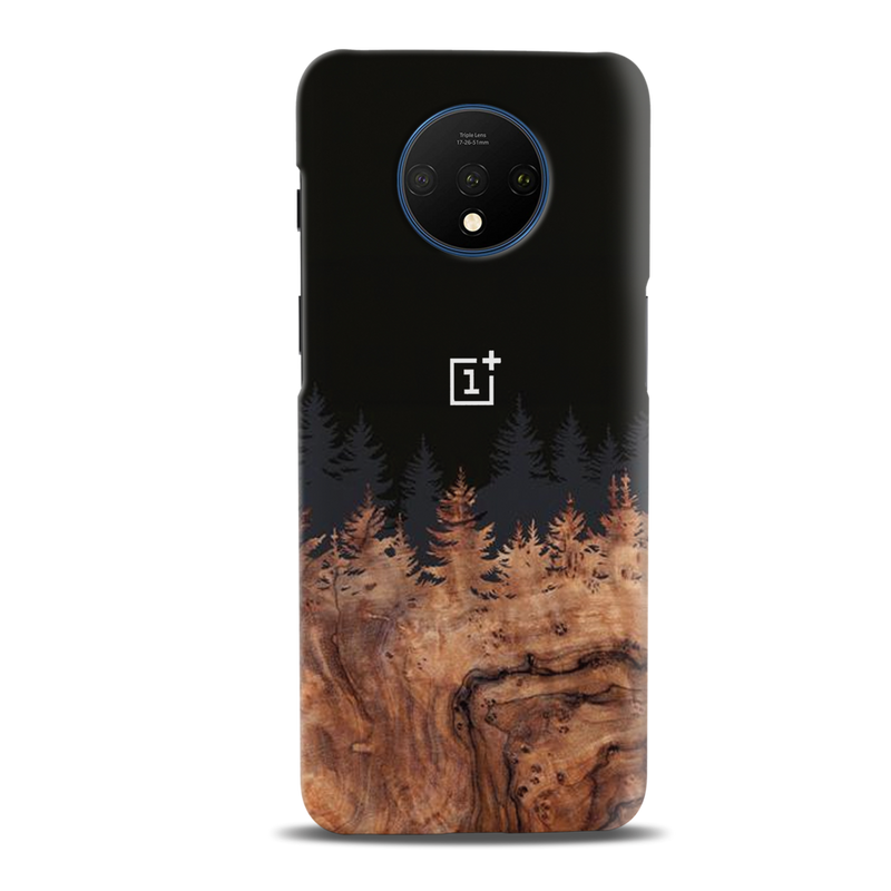 Wood Pattern With Snowflakes Pattern Mobile Case Cover For Oneplus 7t