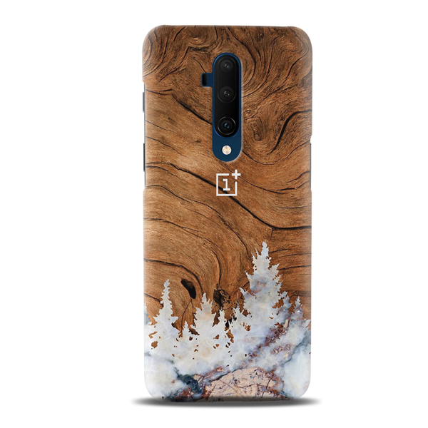 Wood Surface and Snowflakes Pattern Mobile Case Cover For Oneplus 7t Pro