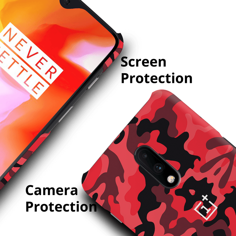 Military Red Camo Pattern Mobile Case Cover For Oneplus 7