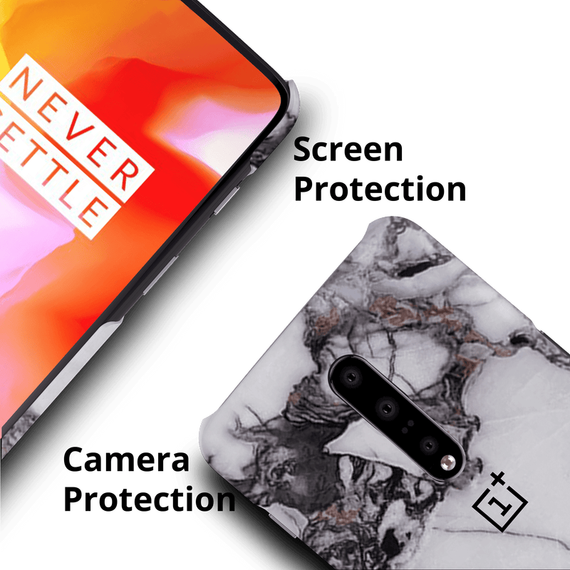 White & Black Marble Pattern Mobile Case Cover For Oneplus 7 Pro