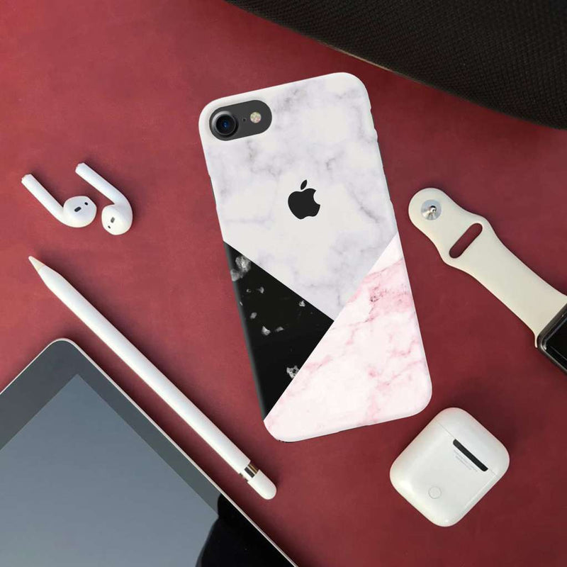 Pink Black & White Marble Pattern Mobile Case Cover For Iphone 7