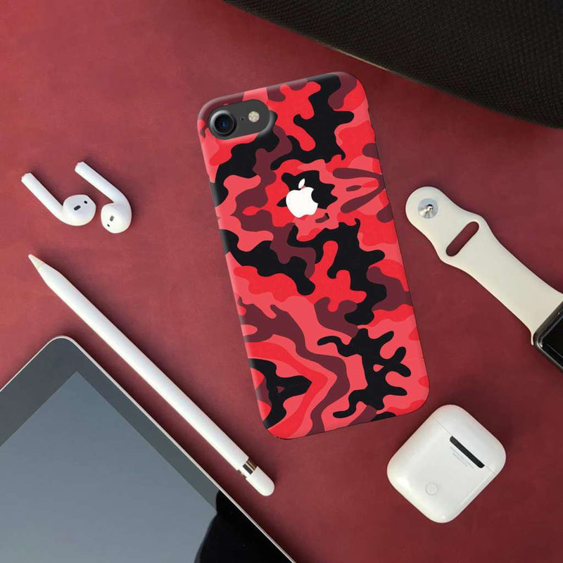 Military Red Camo Pattern Mobile Case Cover For Iphone 7