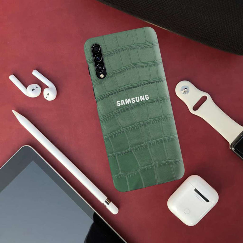 Green Boxes Pattern Mobile Case Cover For Galaxy A50S