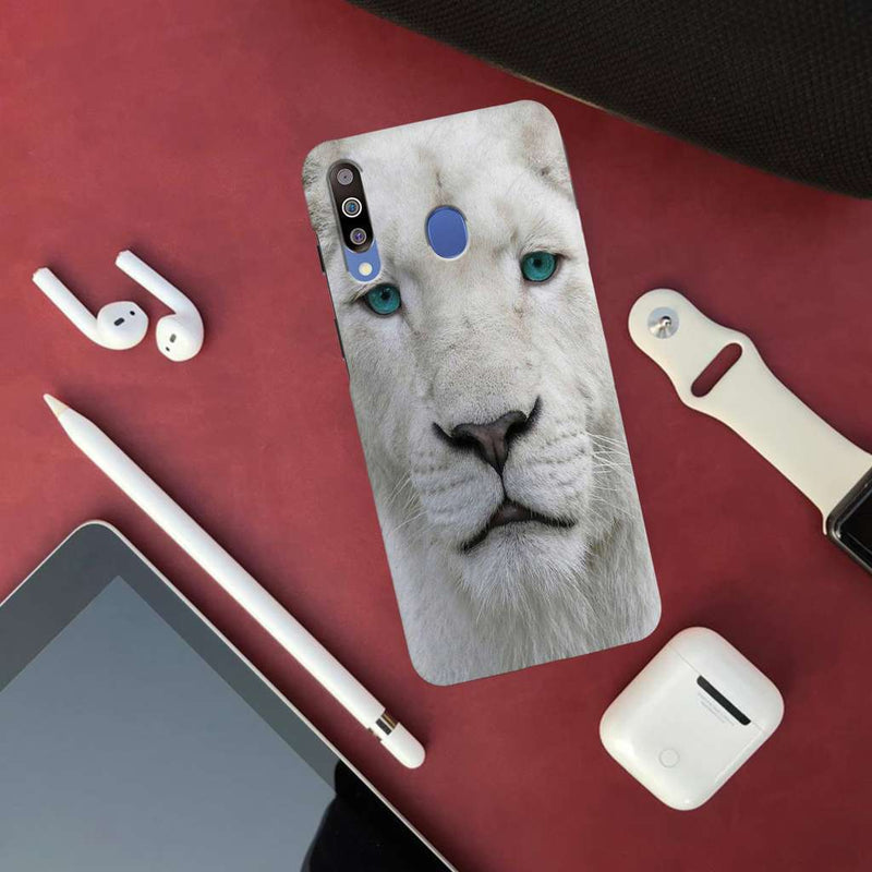 White Lion Portrait Pattern Mobile Case Cover For Galaxy M30