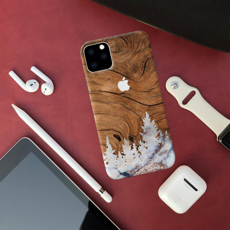 Wood Surface and Snowflakes Pattern Mobile Case Cover For Iphone 11 Pro