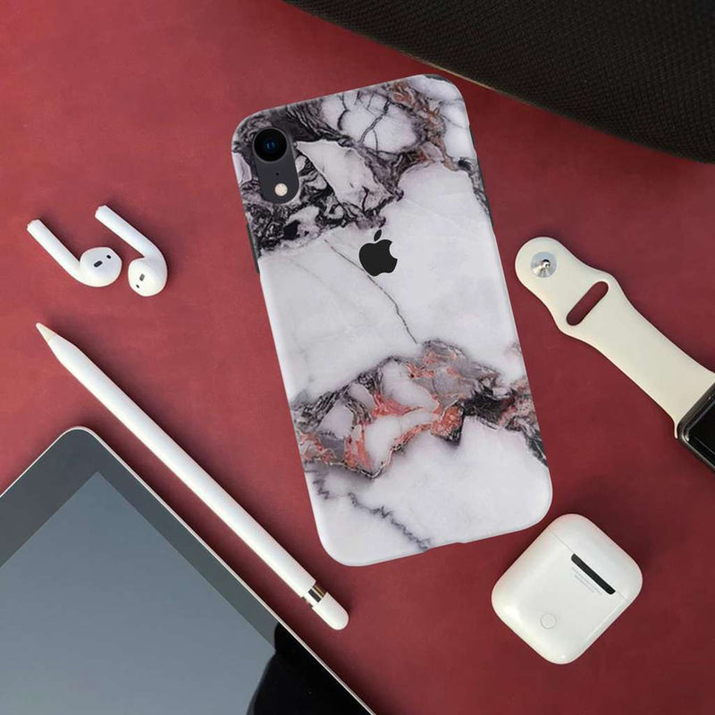 White & Black Marble Pattern Mobile Case Cover For Iphone XR