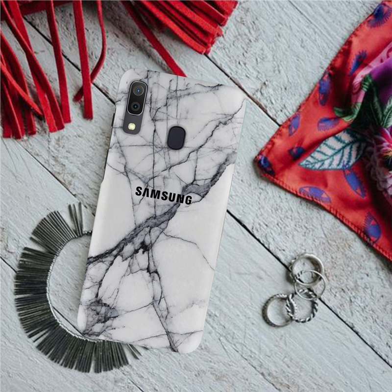 Light Grey Marble Pattern Mobile Case Cover For Galaxy A20