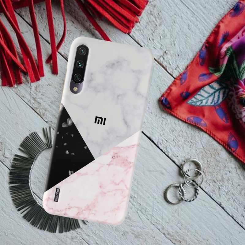 Pink Black & White Marble Pattern Mobile Case Cover For Redmi A3