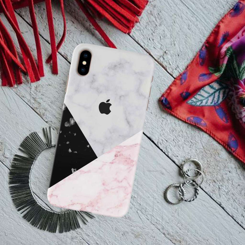 Pink Black & White Marble Pattern Mobile Case Cover For Iphone XS MAX