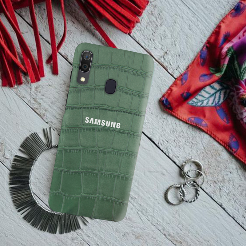 Green Boxes Pattern Mobile Case Cover For Galaxy A20