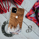 Wood Surface and Snowflakes Pattern Mobile Case Cover For Iphone 11