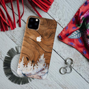 Wood Surface and Snowflakes Pattern Mobile Case Cover For Iphone 11 Pro