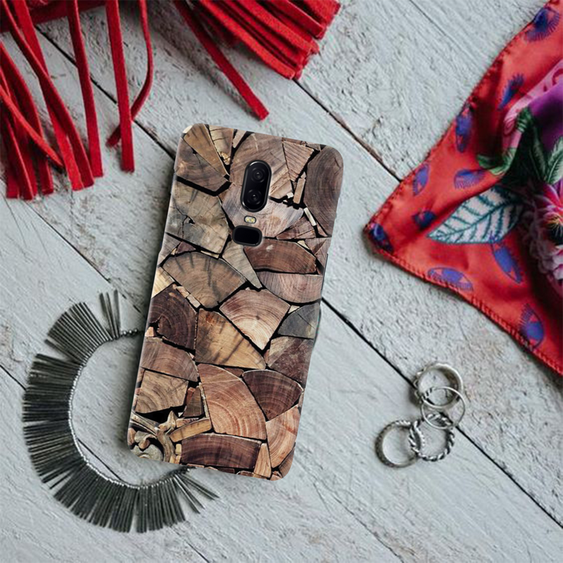 Wood Pieces Pattern Mobile Case Cover For Oneplus 6